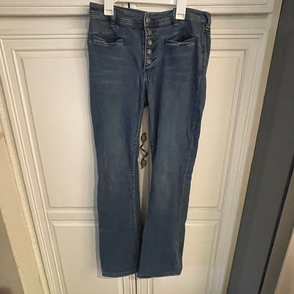 Free People Blue Bell Bottom Leg Jeans